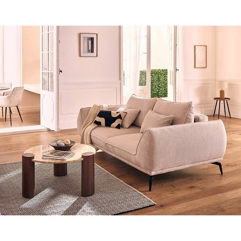 Arica - 2-sitzer einzelsofa aus strukturiertem stoff - beige