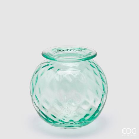 EDG Enzo De Gasperi Vaso Opium Vetro H 19 Cm D 20 Cm Turquoise