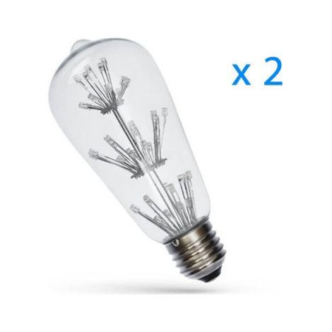 2 PZ Lampade Led Giallo Arancione 3W 45 Led F3 Diametro 64mm Altezza 143mm