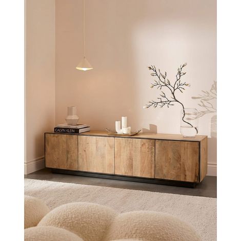 Koda - Meuble TV bois de manguier et métal 180 cm (1/5)