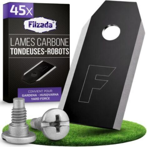 ® 45x Lames de Tondeuses Robots Carbone, vis incluses - Lame de Rechange pour Tondeuse Longue durée Compatible avec Les tondeuses Robots Husqvarna Automower, Gardena Sileno & Yard Force (1/5)