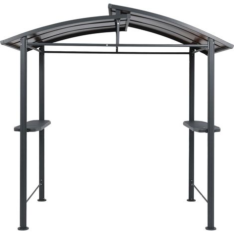 Aoodor 240 x 150cm BBQ Grill Gazebo with 2 Side Shelves for Deck Lawn Backyard (1/5)