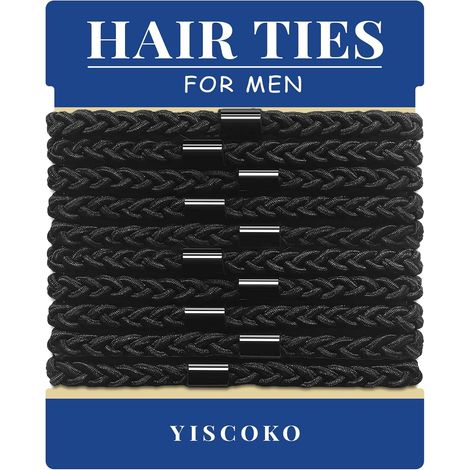 Élastiques cheveux hommes élastiques noirs 10 pièces (Lot de 1) (1/5)