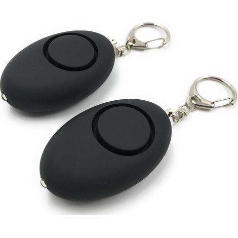 Pack de 2 alarmes de poche, auto-défense, sirène 140dB, lampe LED (noir) (1/5)