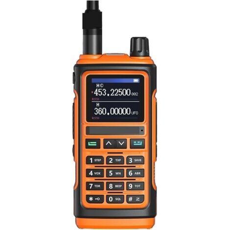 Talkie-walkie UV 5R K5 – Fréquence de copie sans fil – Portée 16 km – Écran 1.77 pouces – Lampe de poche LED – Radio bidirectionnelle orange (1/5)