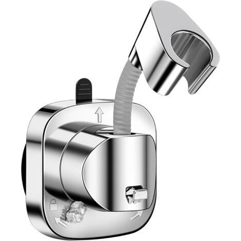 Silver Adjustable Suction Cup No Drill Shower Head Holder (1/5)