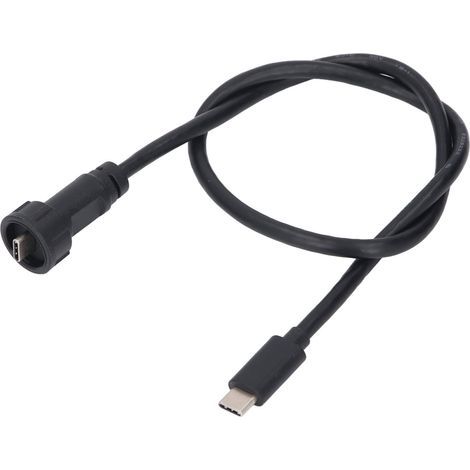 USB-C-Stecker auf 0,5 m Kabel, wasserdicht nach IP67/IP68, gerader Stecker, 30 V 1,5 A Verlängerungskabel (1/5)
