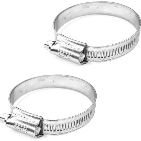 2 fascette stringitubo a cricchetto, diametro 60-80 mm, larghezza 11,7 mm, fascia non perforata, bordi arrotondati, per tubi flessibili e flessibili (1/3)