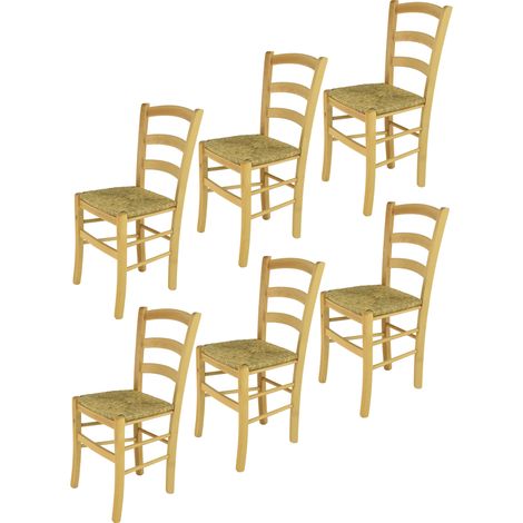 Tommychairs 6 Sillas Venice en haya color natural y asiento en paja (1/5)
