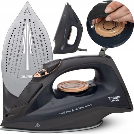 Plancha de vapor autolimpiante de cerámica Zelmer, 2400 W.