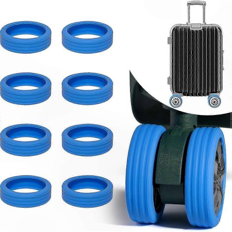 8 Rollenschoner für Koffer, Abdeckungen für Schwenkrollen, strapazierfähiges Silikon für Reisegepäck, langlebiger Rollenschutz (1/5)