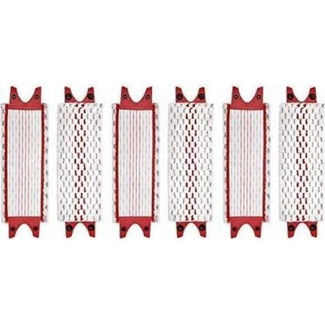 Lot de 6 têtes de balai plates en microfibre – Compatibles Vileda UltraMax – Lavables en machine – Nettoyage sols durs efficace (1/4)