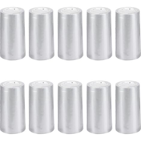 100 Stück Schrumpfschlauch-Verschluss für verdickte Weinflaschen (auch für Rotwein)-6.00X3.00X3.00CM-Silver (1/3)