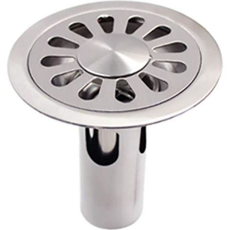 [NIEMALS VERWENDET] Runder Bodenablauf aus gebürstetem Edelstahl für Badezimmer, Toilette, Küche, Wäscherei und Garten – 100 mm x 100 mm
