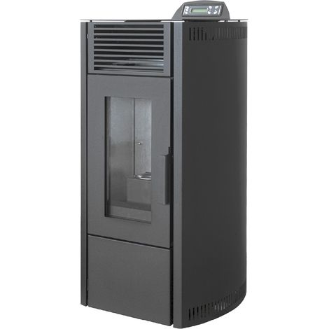 Pelletofen 8,7 kW 240 m³ in ovaler Ausführung Schwarz (1/5)