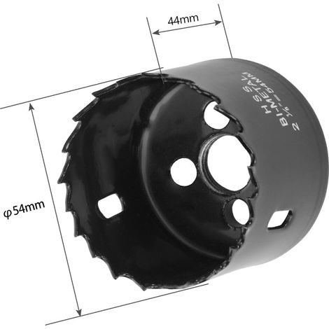 Scie Cloche Bimétallique de 54mm, Scie Cloche Bois avec tige SDS Plus et tige hexagonale, Perceuse pour les Planches en Bois Minces, les Plaques en PVC et en Plastique de Fibres de Boiss