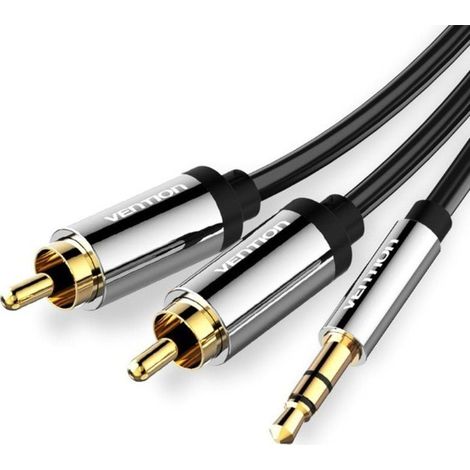Cavo audio Vention bcfbd 0,5 m (nero) da 2xRCA a 3,5 mm