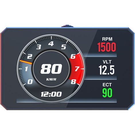 Universal OBD2 Head-Up Display (HUD) - HD Digital Speed Monitor with 3.5/4/5-inch Screen, Multifunction: Engine Speed, Coolant Temperature, Battery Voltage, Fuel Consumption, Alarm (1/5)