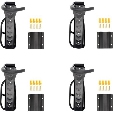 Ensemble de 4 supports muraux pour vélos, noir, pour 4 vélos (1/5)