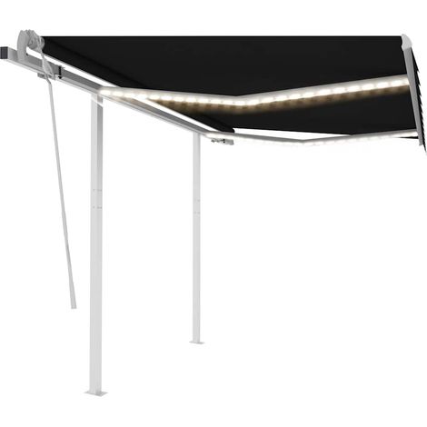 Markise Manuell Einziehbar mit LED 3,5x2,5 m Anthrazit (1/5)