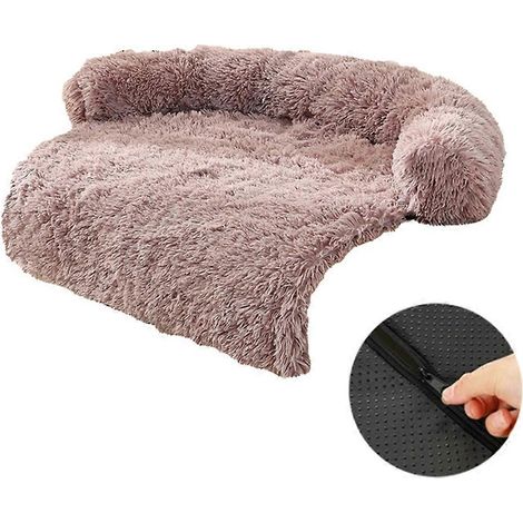 Canapé-lit pour chien, nid douillet d'hiver pour chats, coussin et niche pour chiens moyens et petits - Détachable - Couleur kaki - Coins arrondis (1/5)