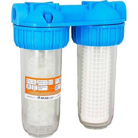 Atlas – Filtre anti-tartre BIPLEX BX – Protection contre calcaire – Raccordement 3/4'' (20x27) – Amélioration qualité eau domestique
