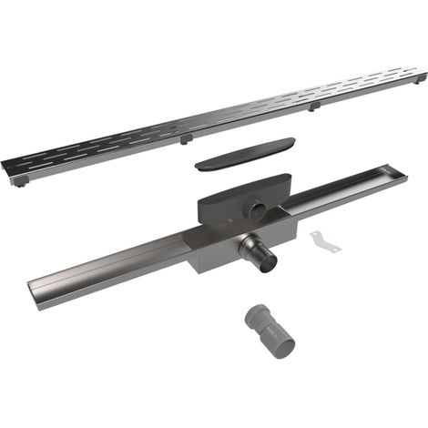 Easy Drain Compact caniveau d'évacuation plaque simple avec sortie latérale 6x60cm 30mm inox