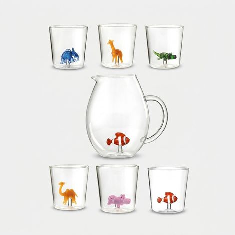 Set bicchieri in vetro con brocca Made in Italy Savana Family Mix 11 (1/3)