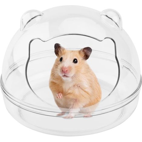 bain de sable pour hamster moyen en pp transparent – salle de bain pour petits rongeurs et hérissons (1/5)