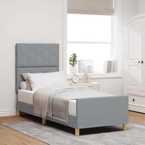 vidaXL Estructura de cama con cabecera Gris claro 80 x 200 cm tela (1/5)