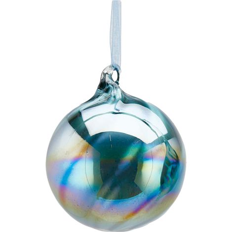 Pallina per albero di Natale Spiral Blue pendaglio decorativo da 9 cm