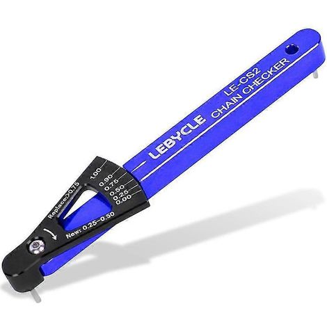 Fahrradketten-Verschleißanzeige-Werkzeug, Kettenprüfset, multifunktionales Kettenmessgerät, blau (1/5)