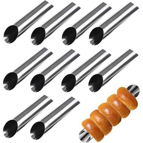 Juego de 10 piezas hornear rollos Canori, Molde rollos Canori, Molde pan espiral de acero inoxidable, 12,52,72,7 cm, rollos Canori, Plateado (1/5)
