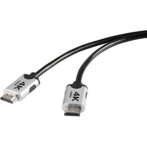 Câble de raccordement SpeaKa Professional HDMI Fiche mâle HDMI-A 1.00 m noir SP-6344128 4K UHD, canal de retour audio, (1/4)