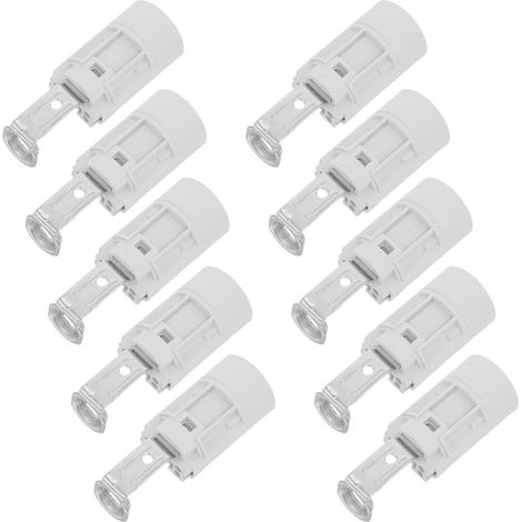 Douille E14 à Vis avec Support, Base Légère en Alliage de Zinc et Plastique Blanc, 10 Pièces, Accessoire D'éclairage Domestique Compact pour Remplacement et Décoration (1/5)