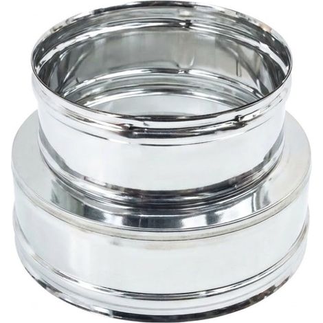 MAKA Raccordo Doppia-Mono Parete Canna Fumaria Doppia Parete Aria Inox Inox Ø 180 mm (esterno 230) (1/5)
