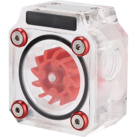 Débitmètre de refroidissement à eau, en acrylique transparent, à deux voies et 3 trous, accessoires informatiques, rouge (1/5)