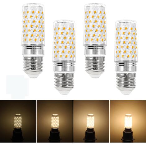 Ampoules LED E27 à Intensité Variable,Blanc Chaud 3000K 10W 1000LM Remplace les Halogènes 100W,Ampoule Maïs pour Lustres,Appliques Murales AC 230V(Pack de 4) (1/5)