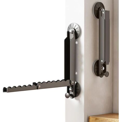BUNTHAUS Noir，Porte Manteau pour Porte Salle de Bain Crochet Porte Pliables à Suction en Acier Carbone Porte Peignoir Sans Percage Patère de Porte avec Crochets pour Cuisine, Chambre