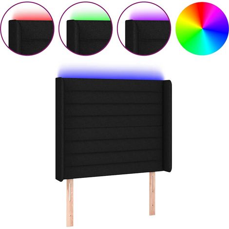 Maison Exclusive - LED Kopfteil Schwarz 83x16x118/128 cm Stoff (1/5)