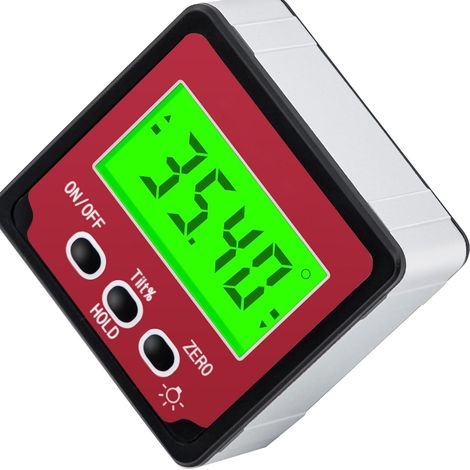 Digitaler Winkelmesser, Neigungsmesser mit Magnetfuß, LCD-Bildschirm und Hintergrundbeleuchtung, digitaler Neigungsmesser für Holzbearbeitung und Bauwesen (1/4)