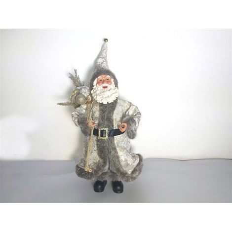 Carillon Giocattoli Musicali Babbo Natale Natalizio Decorativo damasco argento (1/2)