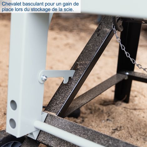 Scheppach Scie à bûches HS720 - Scie à bascule pour bois de chauffage - Lame de Ø700mm - Puissance de 3000W - Raccordement 230V - Made in Germany - Coupe réversible 250mm - Pour Bûches 370 x 240mm — vue 4