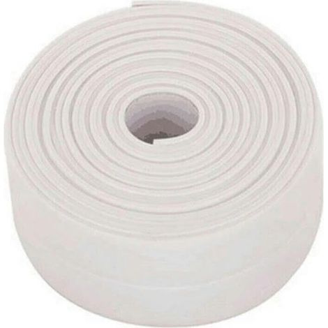 Strip of sealing sticker in PVC for sink, 3,2 m, waterproof to the moisture, for bathroom and kitchen, white (1/5)