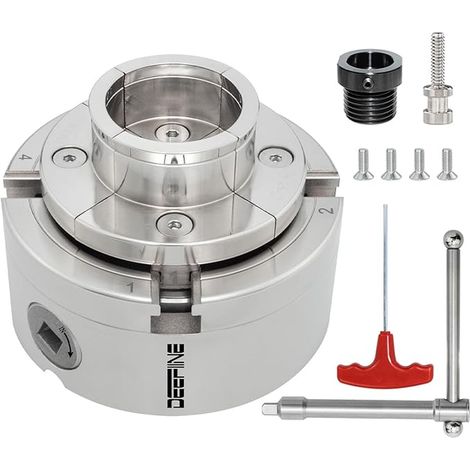 Wood Lathe Chuck, 100 mm, 4 Jaws Automatic Centering Lathe Chuck M33 with Adapter M18 (1/3)
