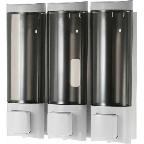 Doppelseitiger manueller Schaumseifenspender Wandseifenspender + Halter 200mlx3 weiß (1/4)