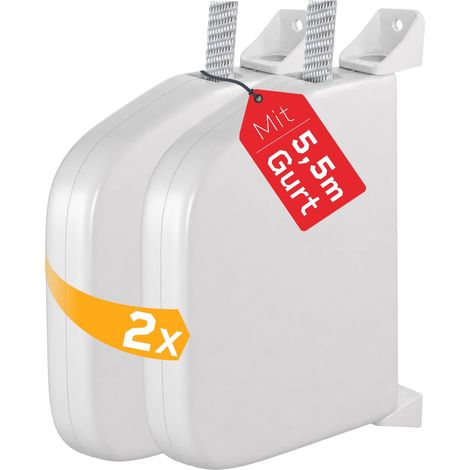 Lot de 2 enrouleur de sangle de volet roulant en saillie avec sangle de 5,5 m - Pliable - Robuste - Pour sangle de volet roulant - 14 mm - Pivotant à 180° - Mini enrouleur de sangle avec (1/5)