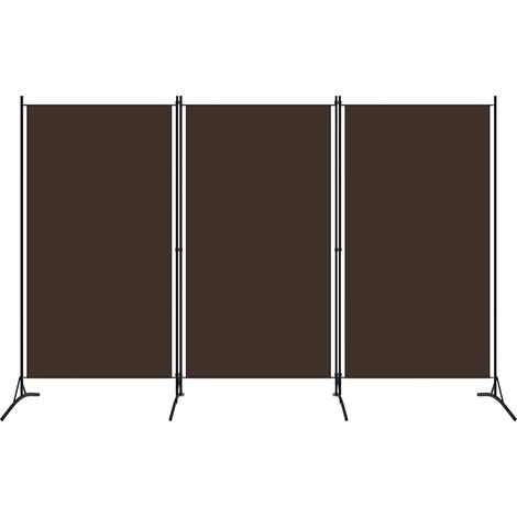 Cloison de séparation 3 panneaux, Paravent sur Pied, Séparation de pièce, Cloison mur écran Marron 260x180 cm GHJ28514 (1/5)