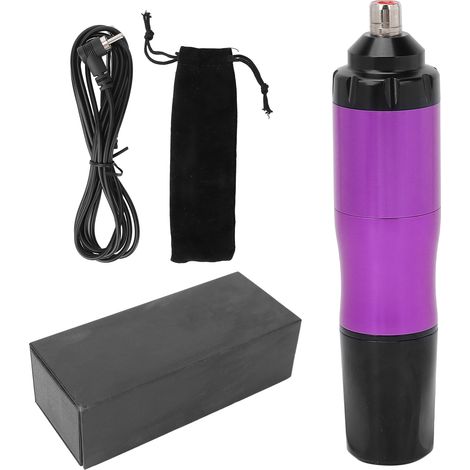 Stylo tatouage aluminium, machine rotative violette avec clip cord DC, interface précise, pour professionnels et débutants (1/5)
