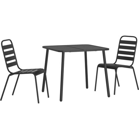 Set da Pranzo da Giardino 3 pz in Acciaio Antracite vidaXL (1/4)